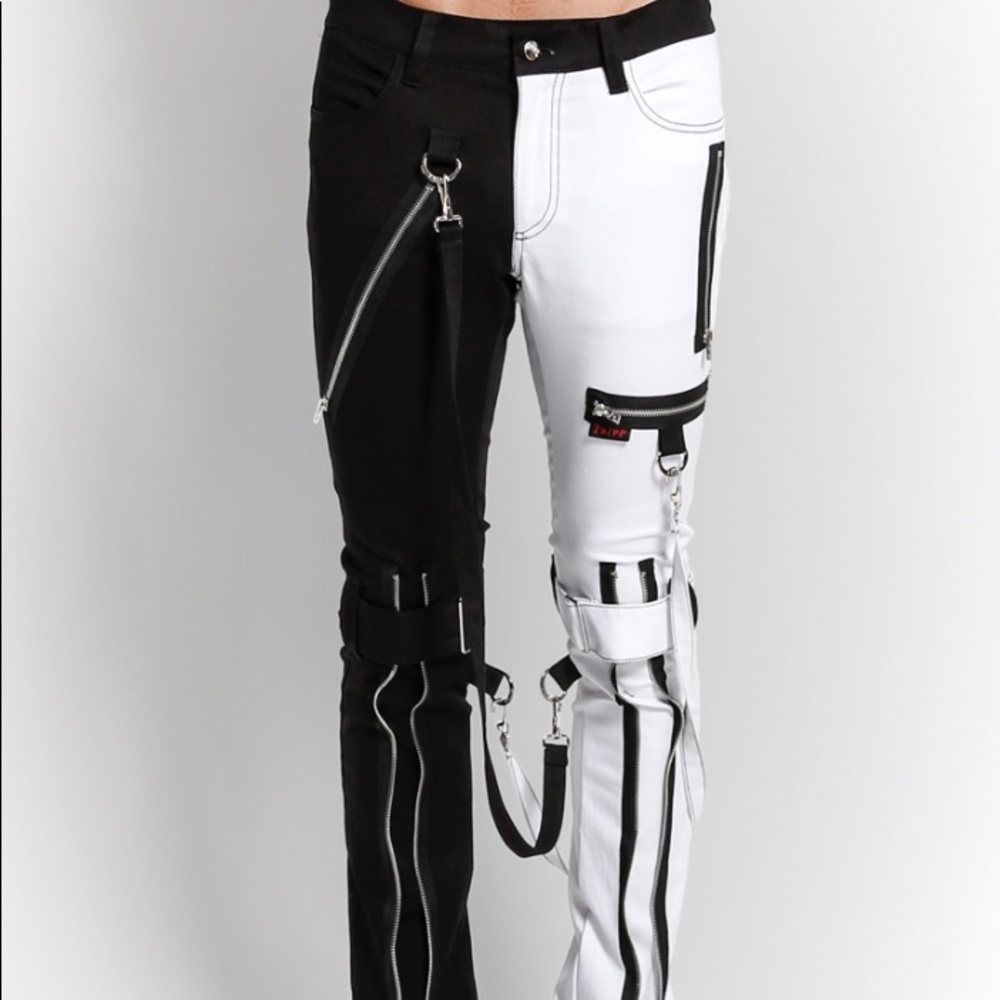 Trippnyc black and white pants